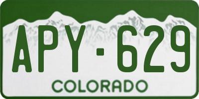 CO license plate APY629