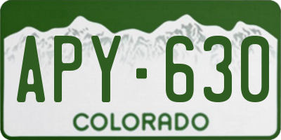 CO license plate APY630