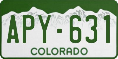 CO license plate APY631