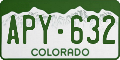 CO license plate APY632