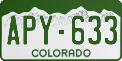 CO license plate APY633