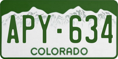 CO license plate APY634
