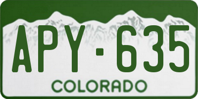 CO license plate APY635