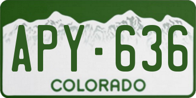 CO license plate APY636