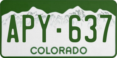 CO license plate APY637
