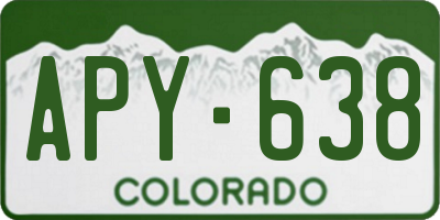 CO license plate APY638