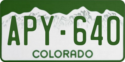 CO license plate APY640