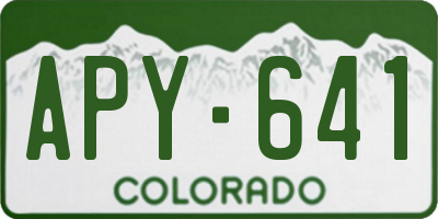 CO license plate APY641