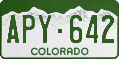 CO license plate APY642