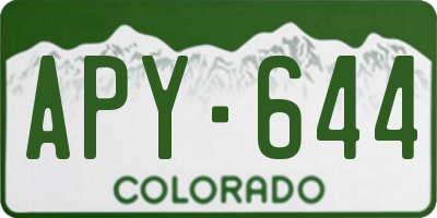 CO license plate APY644