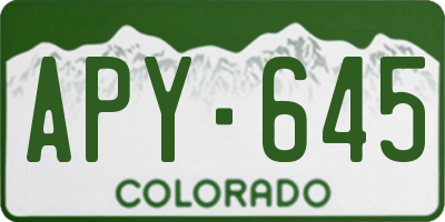 CO license plate APY645