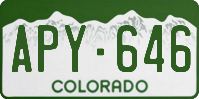 CO license plate APY646