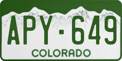 CO license plate APY649