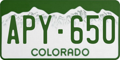 CO license plate APY650