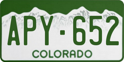 CO license plate APY652