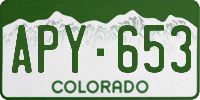 CO license plate APY653