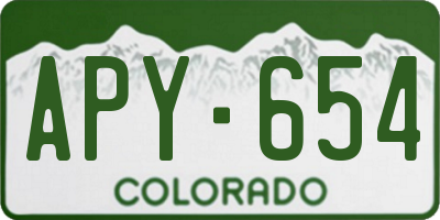 CO license plate APY654