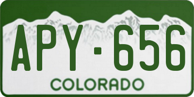 CO license plate APY656