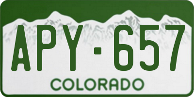 CO license plate APY657