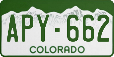 CO license plate APY662