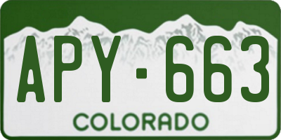 CO license plate APY663