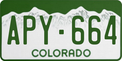 CO license plate APY664