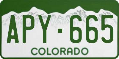 CO license plate APY665