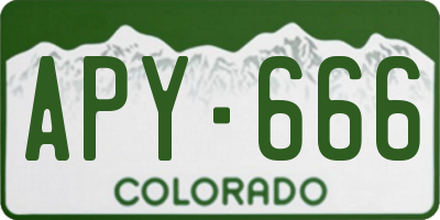 CO license plate APY666