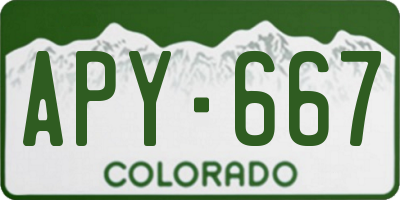 CO license plate APY667