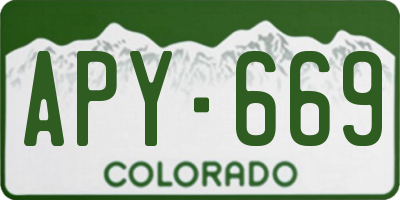 CO license plate APY669