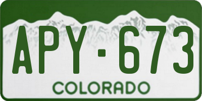 CO license plate APY673