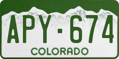 CO license plate APY674