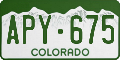CO license plate APY675
