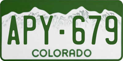 CO license plate APY679