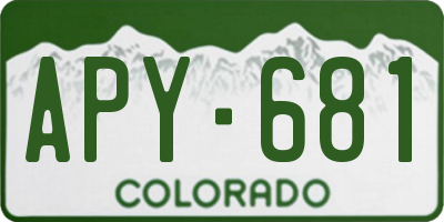 CO license plate APY681