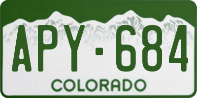 CO license plate APY684