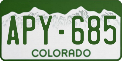 CO license plate APY685