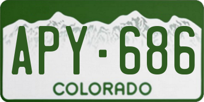 CO license plate APY686