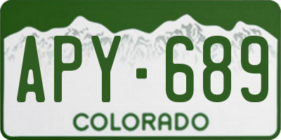 CO license plate APY689