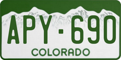 CO license plate APY690