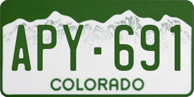 CO license plate APY691