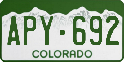 CO license plate APY692