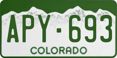 CO license plate APY693