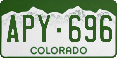 CO license plate APY696