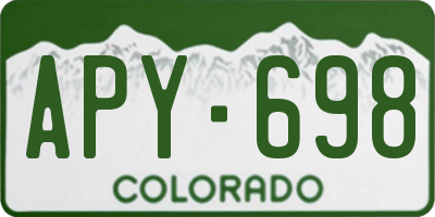 CO license plate APY698