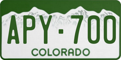 CO license plate APY700