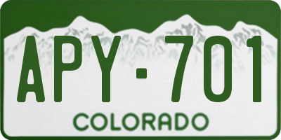 CO license plate APY701