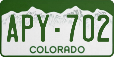 CO license plate APY702