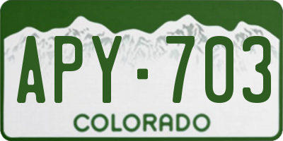CO license plate APY703