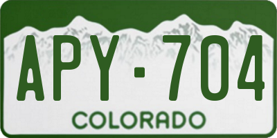 CO license plate APY704